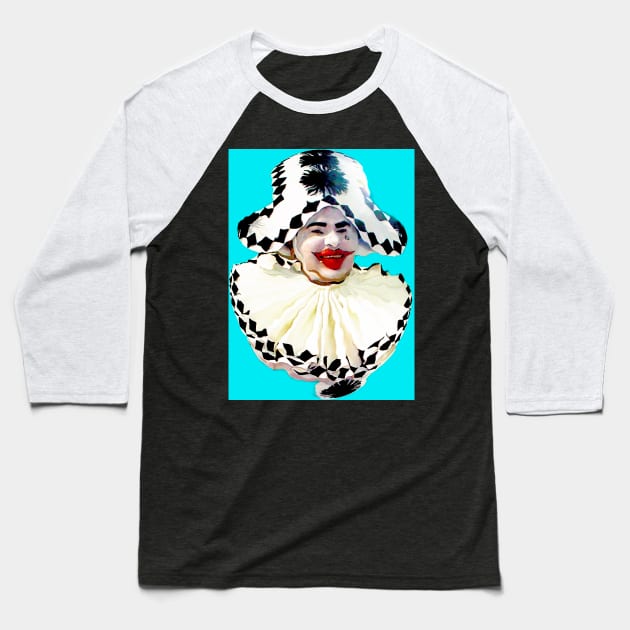 Jester Harlequin Clown Baseball T-Shirt by Marccelus